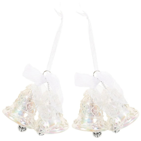 GOOHOCHY 2 Pcs Bell Decoration DIY Christmas Bells Tags Man Transparent