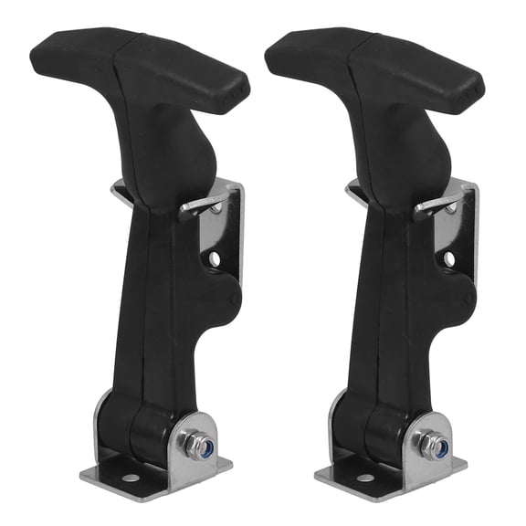 FUEENIRVA 2Pcs Black Stainless Steel Hasp Latch Replacement Flexible Toolbox Lock with T Handle