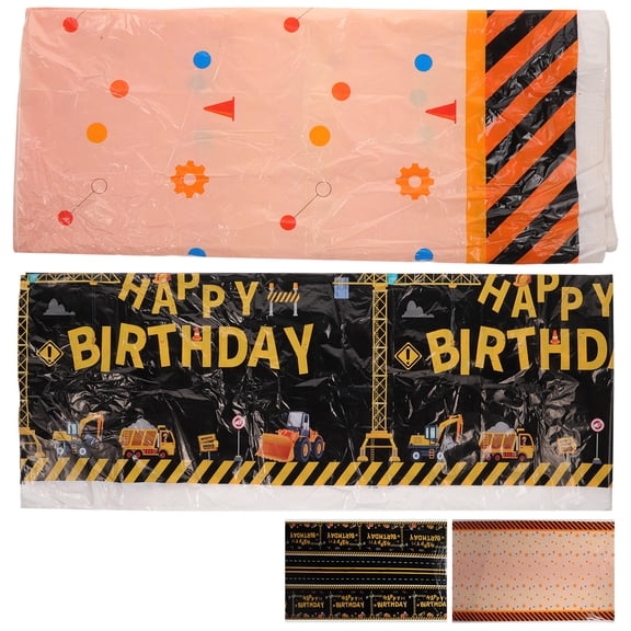 GOOHOCHY 2 Pcs Boy Birthday Party Decorations Tractor Construction Table Cloth Child