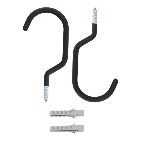 Mobutofu 2pcs Heavy Duty Bike Storage Hooks for Ceiling Steel Color Black