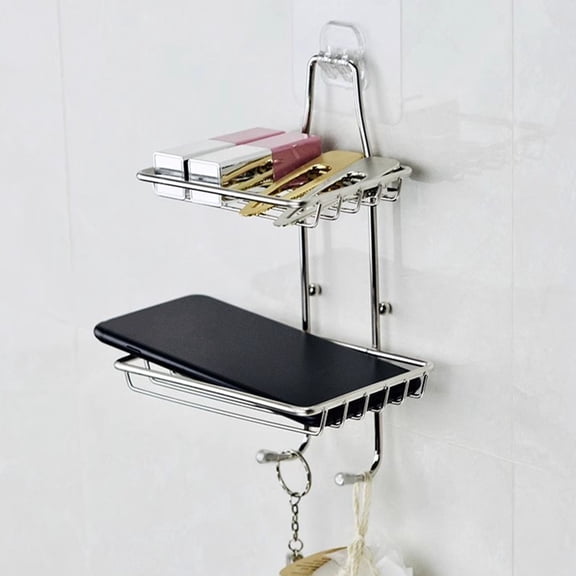 GOOHOCHY 2-Pack Stainless Steel Soap Drying Rack Shelf for Travel and Bathroom, , 21x13.5x9.5 cm