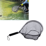 GOOHOCHY 2Pcs Black Fishing Net with Sturdy Handle for Easy Catch and Release Outdoor Use