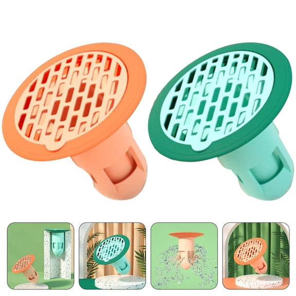 GOOHOCHY 2-Pack Floor Drain Covers with Odor-Proof Stoppers, Prevent Clogs and Unpleasant Smells
