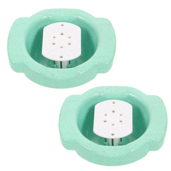 GOOHOCHY 2 Pcs Holder Vegetable Safety Grating Slicer 11.2X10.5X5CM Blue