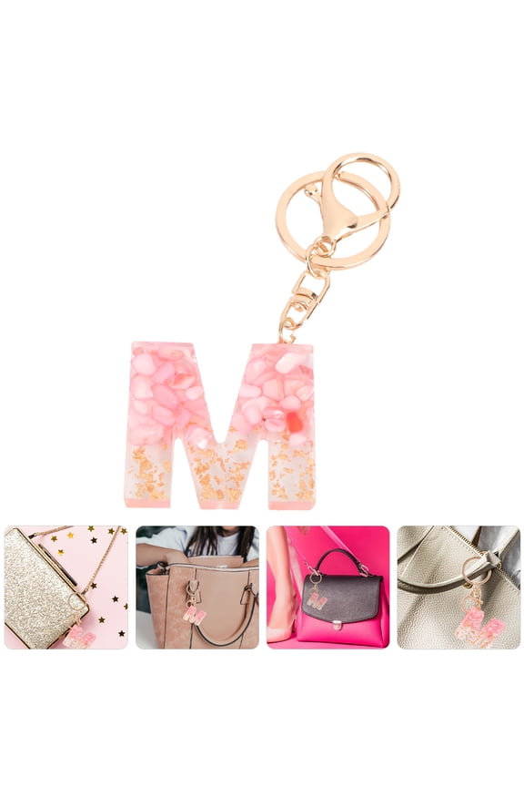 2 Pcs Crystal Initial Keychain Set for Women, Letter Key , Stylish Gift for Girls
