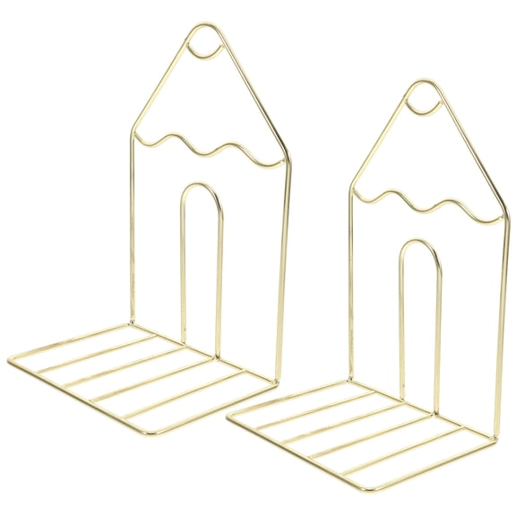 GOOHOCHY 2 Pcs Metal Bookends For Heavy Book Stoppers Decorative Book Holders For Desk Home And School Office Organization