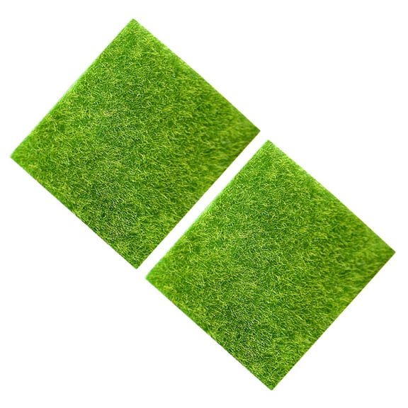 GOOHOCHY 2 Pcs Miniature Simulated Moss Decoration Simulation Turf 30x30cm Green