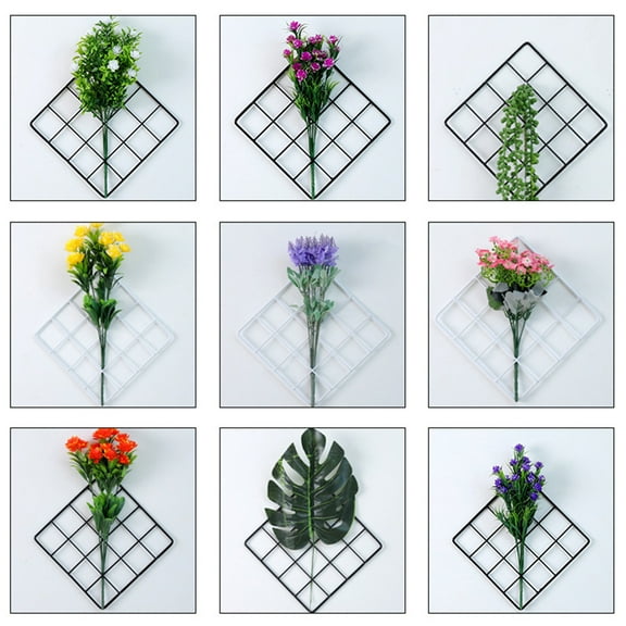 GOOHOCHY 2 Pcs Multifunctionl Metal Mesh Photo Grid Panel Wall Decor Photo Wall Wall Display Organizer (Black)