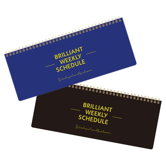 ADDHAT Simple Weekly Planner Agenda Notebook Blue 2Pcs
