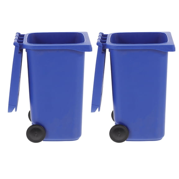 GOOHOCHY 2 Pcs Office Supplies Organizers Mini Wastebasket Trash Can Pen Holder