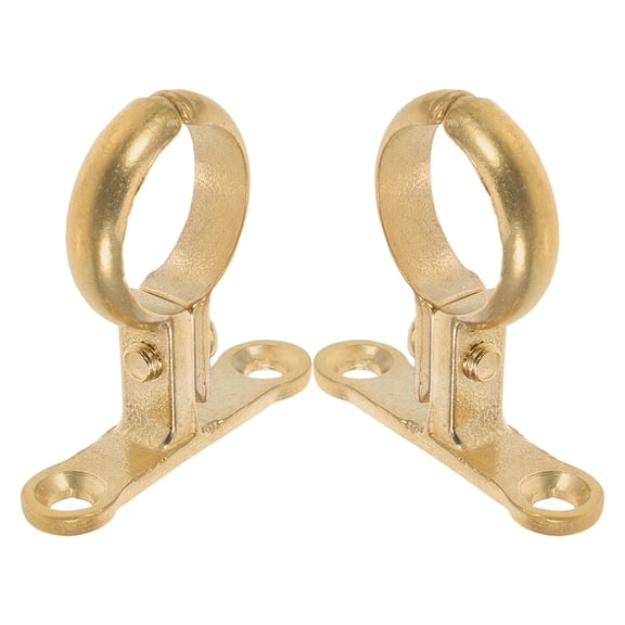 GOOHOCHY 2-Pack Clamps for Water Pipes, Fixing Clips 4.7x4.5x1.1cm, Golden Metal Support Brackets