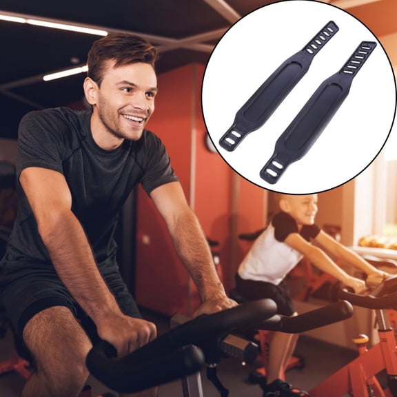 GOOHOCHY 2 Pcs Plastic Bike Straps Exercise Bike Pedal Straps Adjustable Cycling Fix Band for Cyclists