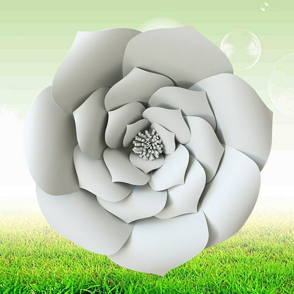 Mobutofu 2Pcs Artificial Flower Simulation Grey Rose Decors for Wedding Party and Event Decorations