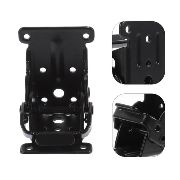 WEUVEB 2Pcs Black Metal Self Locking Folding Table Leg Hinges Heavy Duty 90 Degree Desk Hardware