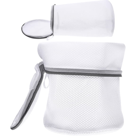 GOOHOCHY 2-Pack Shoe Washing Mesh Bags for Laundry, Shoe Cleaning Accessory Kit for Travel and Home Use
