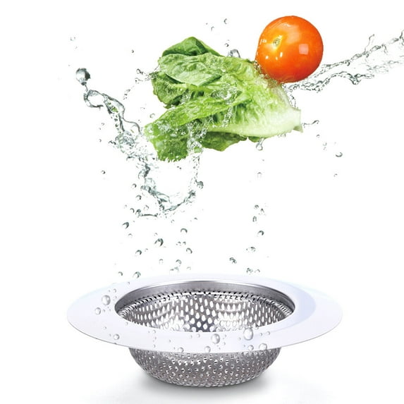 GETAJGHSD 2Pcs Stainless Steel Drain Strainer Wide Rim Kitchen Sink Filter Accessory