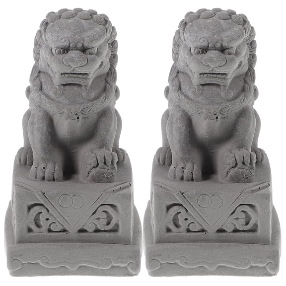 GOOHOCHY 2-Pack Mini Lion Figurines Set, Small Cute Animal Statues for Home Decor, Collectible Display, and Ideas