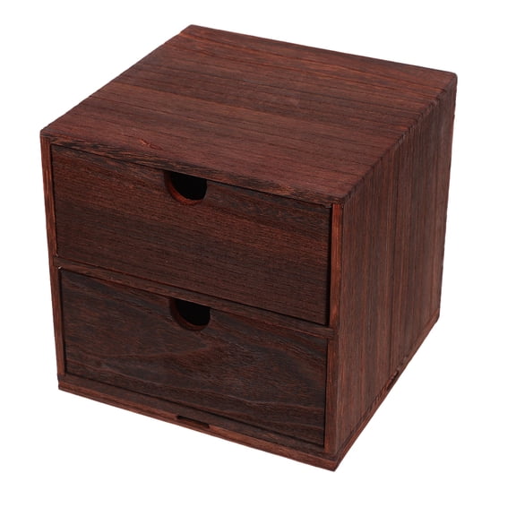 GOOHOCHY 2 Pcs Storage Containers Wooden Box Cosmetic Office