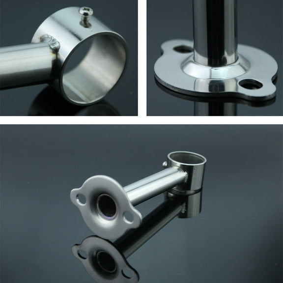 FUEENIRVA Pipe Holder Bracket Silver Stainless Steel 2Pcs for Closet Rod Hangers