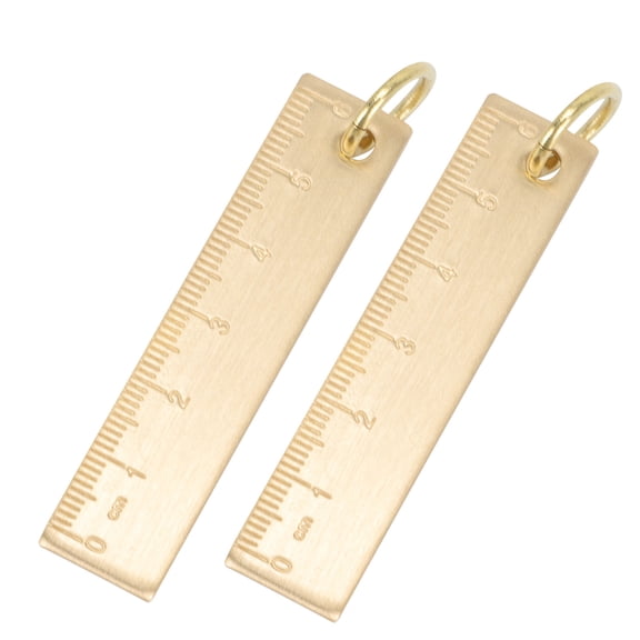 GOOHOCHY 2-Pack Vintage Straight Ruler Keychain Set with Bright Retro Colors, and Stylish Accessories