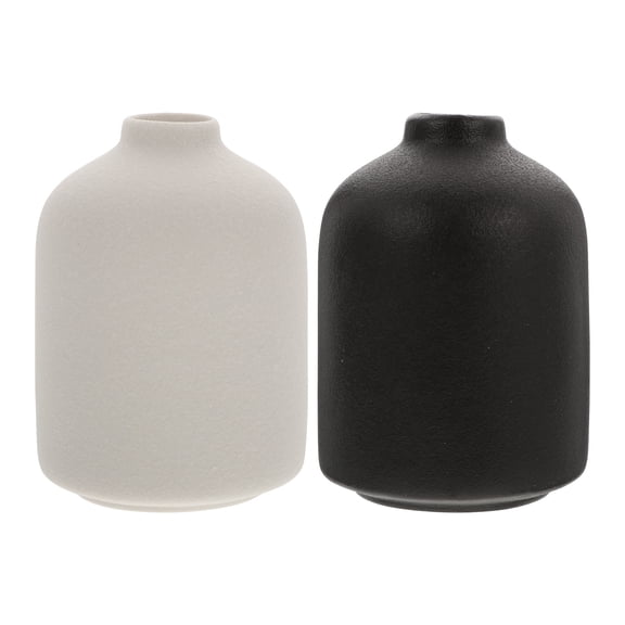 Mobutofu 2Pcs Mediterranean Style Ceramic Flower Pots Simple Matte Porcelain Vases