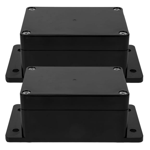 GOOHOCHY Waterproof Plastic Junction Box, Shockproof Electrical Enclosure, Black, 2-Pack Durable Protective Case