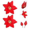 thumbnail image 1 of GOOHOCHY  2 Pcs Xmas Supplies Decor for Tree Christmas Ornaments Poinsettia Decorations Red, 1 of 8