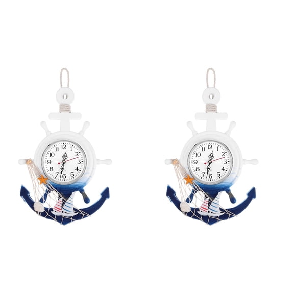 GOOHOCHY 2 Pieces Fancy Rudder Anchor Clock Creative Boat Design