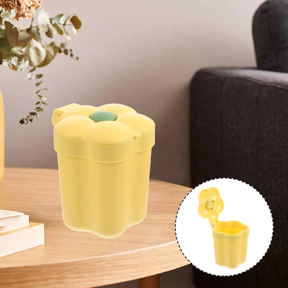 GOOHOCHY  2 Pieces Mini Desk Garbage Pail Office Wastebasket Tabletop Trash Can