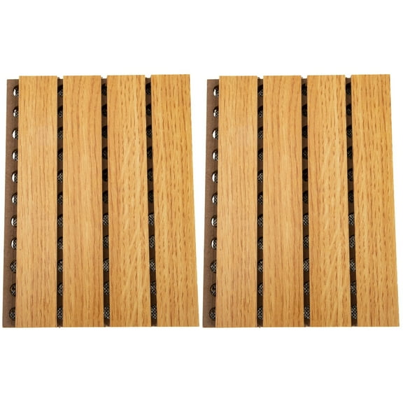 GOOHOCHY 2 Pieces Wood Perforated Sound Absorbing Board Soundproof Insulation Wall Paneling Child