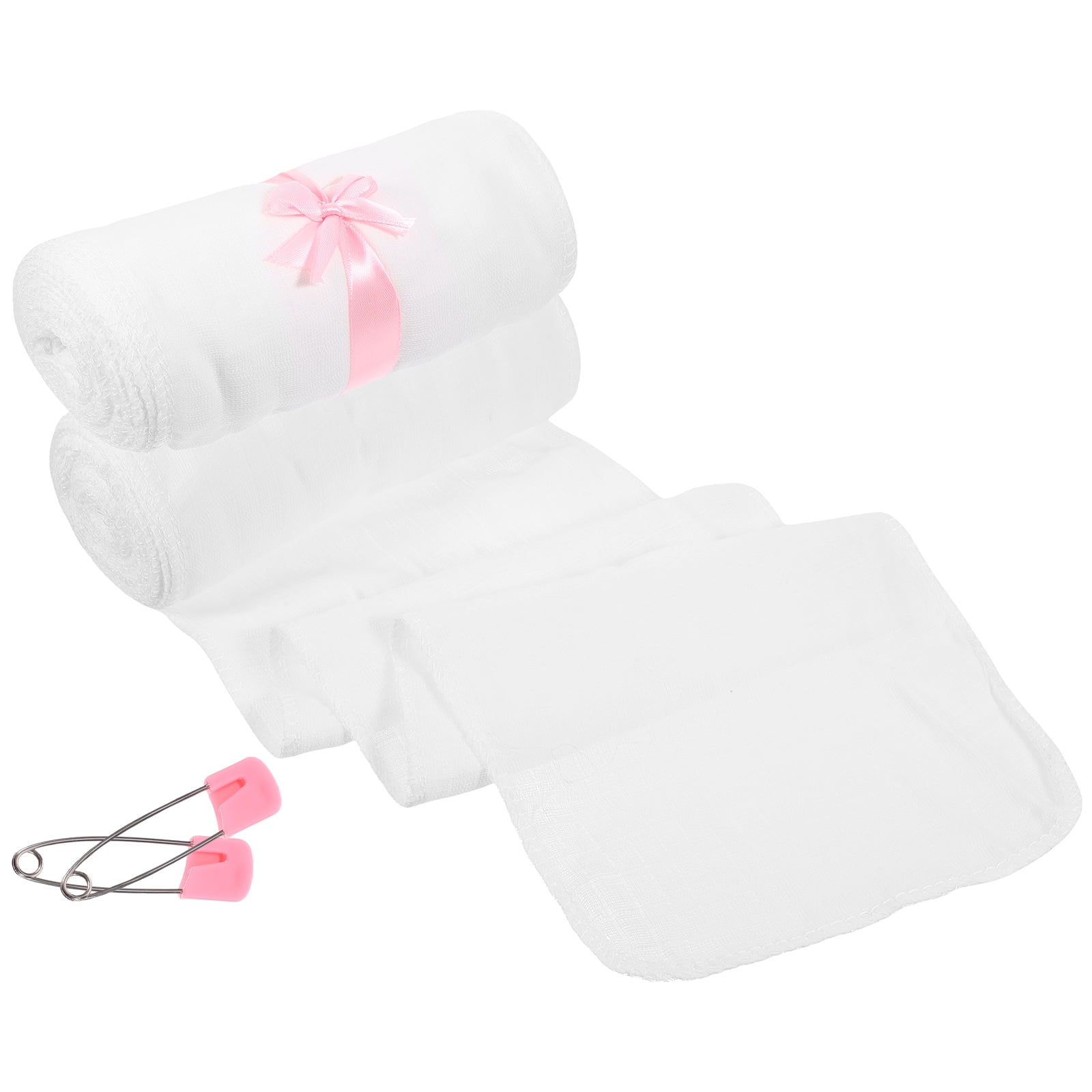GOOHOCHY 2 Rolls Band Belly Tie Gauze Gauze Belly Wrap Miss 1200.00X18.00X0.10CM White