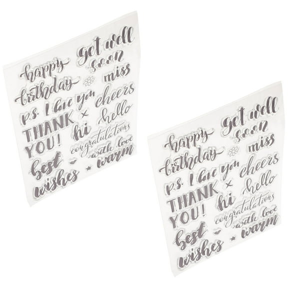 GOOHOCHY  2 Sets Embossing Stamp Transparent Scrapbook Stamps Festival