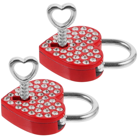 GOOHOCHY 2-Pack Heart Shaped Travel Padlocks for Suitcases, Luggage, Lockers - Secure Couple Locks Set for Travel Safety