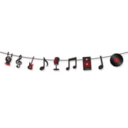 GOOHOCHY 2 Sets Rock and Roll Party Note Hanging Garland, Music Theme Birthday Decorations for Musician Party, Retro Record Festival Decor