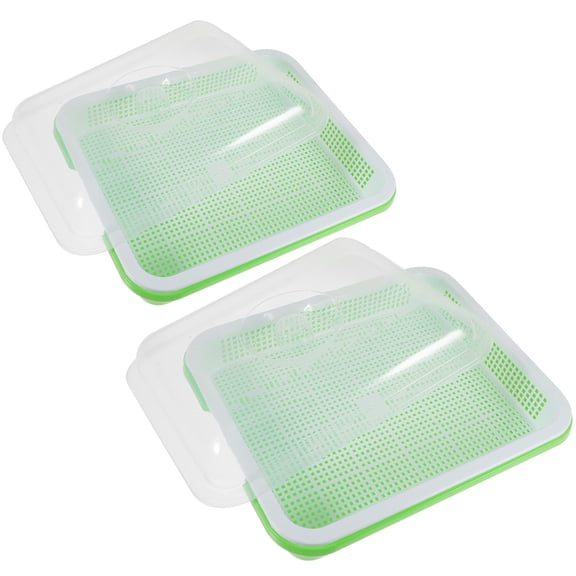 GOOHOCHY 2-Pack Trays with Lids for Easy Sprouting, Seed Starter for