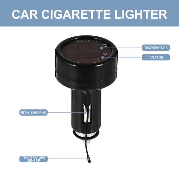 GOOHOCHY 2 -in-1 Two-color Display Voltmeter Thermometer Car Thermometer Voltmeter