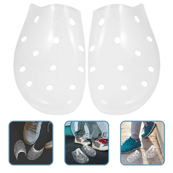 GOOHOCHY 2 pairs Transparent Plastic Shoe Shapers Adjustable Shoe Trees For Men And Women Shoe Stretchers To Keep Shoes In Shape And Prevent Wrinkles Sneakers Boots And Dress Shoes