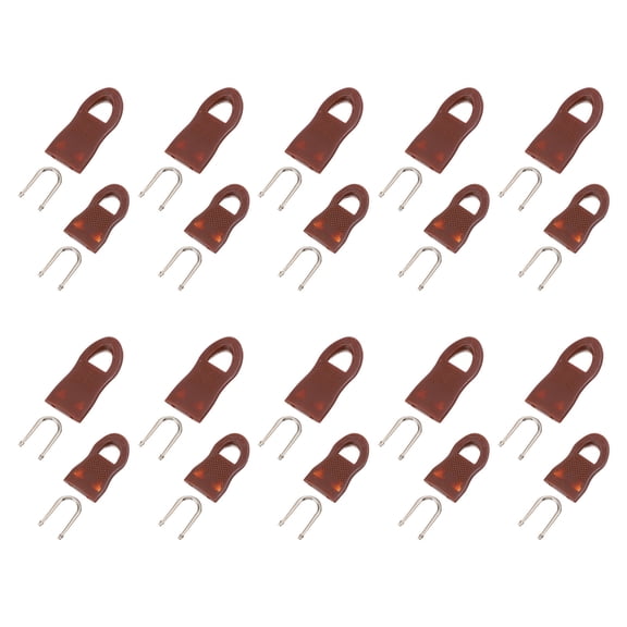 FUEENIRVA Zipper Fixer Rubber Brown 20PCS