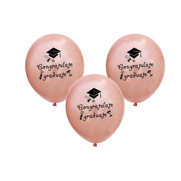 GOOHOCHY 20 Pcs 12 Inch Party Balloons Congratulate Graduate Letter Ballons Inflatable Balloons for Graduation Party Decoration (Rose )