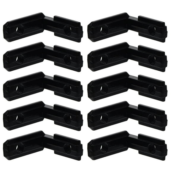 GOOHOCHY 20 Pcs Aluminum Angle Corner Fittings Inside Corner Brackets 2.6X2.5X0.4CM Black