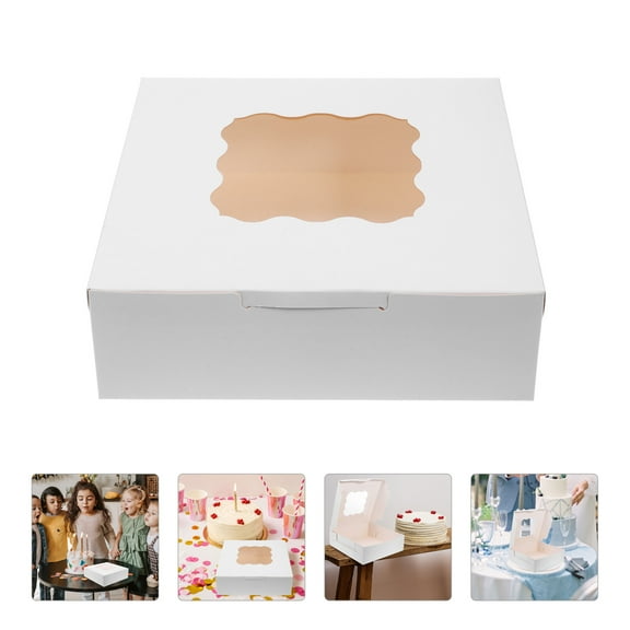 GOOHOCHY  20 Pcs Cake Packing Box Carrier with Lid Tall Boxes Cupcake White
