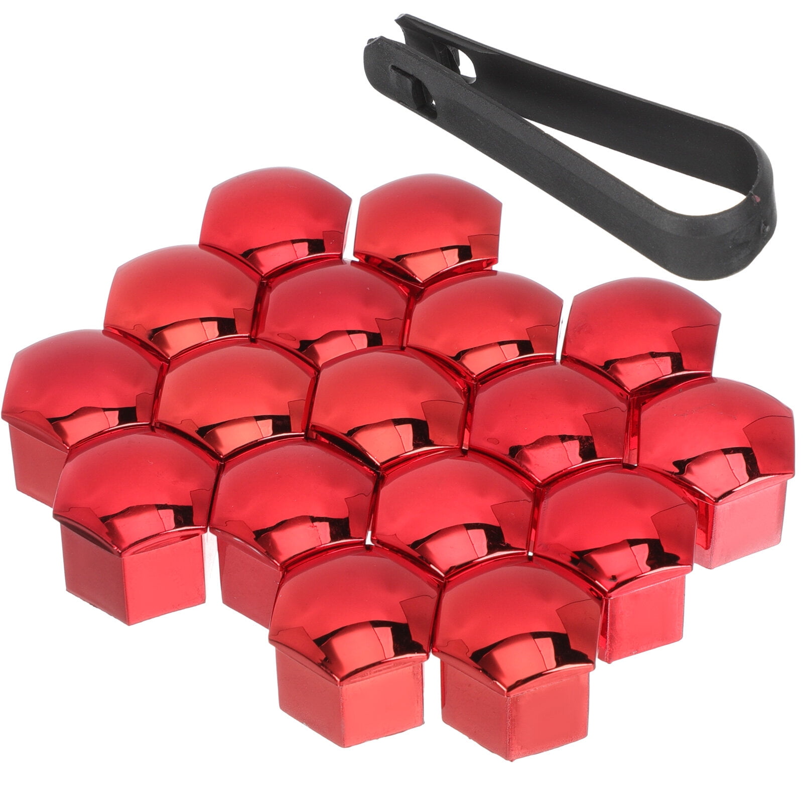 17mm Smooth Red Alloy Wheel Nut Bolt Covers – Universal Set For Any Car (ABS Plastic)