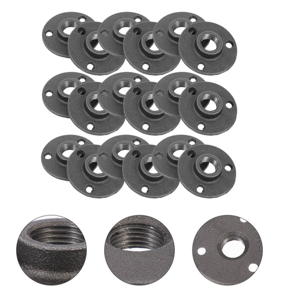 GOOHOCHY 20 Pcs Floor Fitting Flange Base Pipe Flange Fixed Flanges 6.5X6.5X1.4CM Black