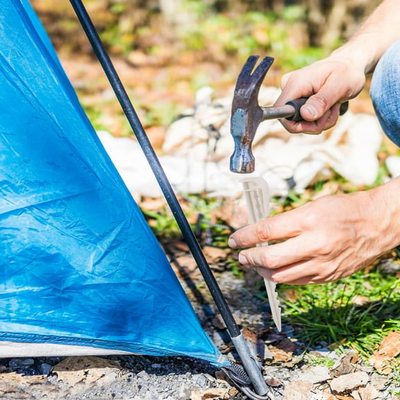GOOHOCHY 20 Pcs Ground Nail Sand Stakes for Beach Tent Spikes Anchors Baby White