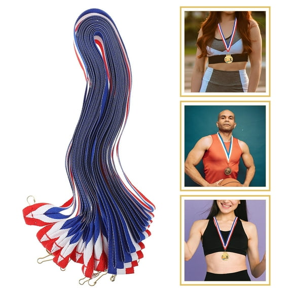 FUEENIRVA 20Pcs Medal Lanyards with Clips Multi-Function Neck Ribbons for Sport Party Awards