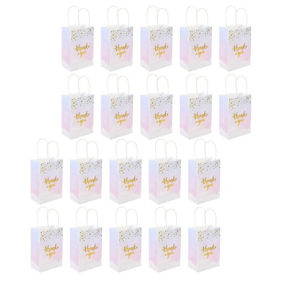 GOOHOCHY  20 Pcs Paper Bags Party Congratulation Tote Travel Shopping White