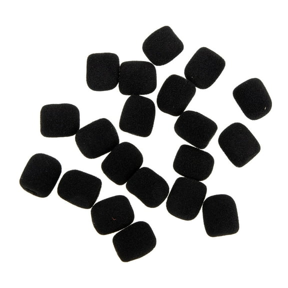 WEUVEB 20Pcs Lapel Microphone Sponge Covers Black Practical Mic Accessories for Multiple Environments