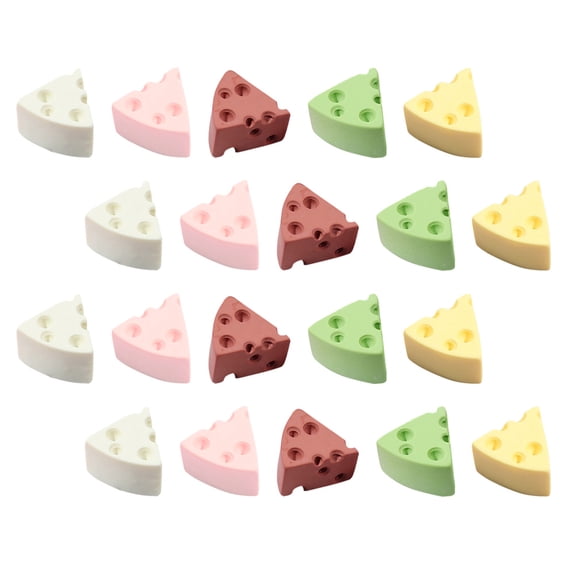 Mobutofu 20Pcs DIY Phone Case Charm Resin Cheese Model Decoration for Mobile Phone Shell Accessories in Assorted Colors