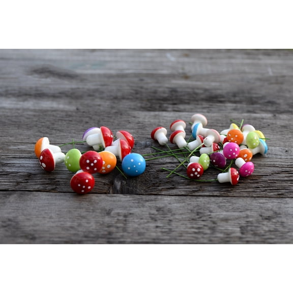 FUEENIRVA 20-Piece Miniature Mushrooms Set, Multi-Colored Outdoor Garden Ornaments for Yard and Patio Decor