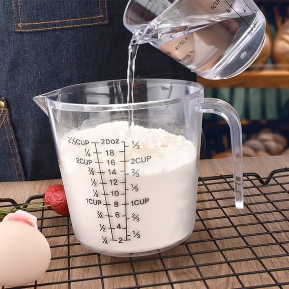Mobutofu 20Pcs Lightweight Plastic Measuring Cups Set Transparent for Baking Liquid and Mixing Tasks